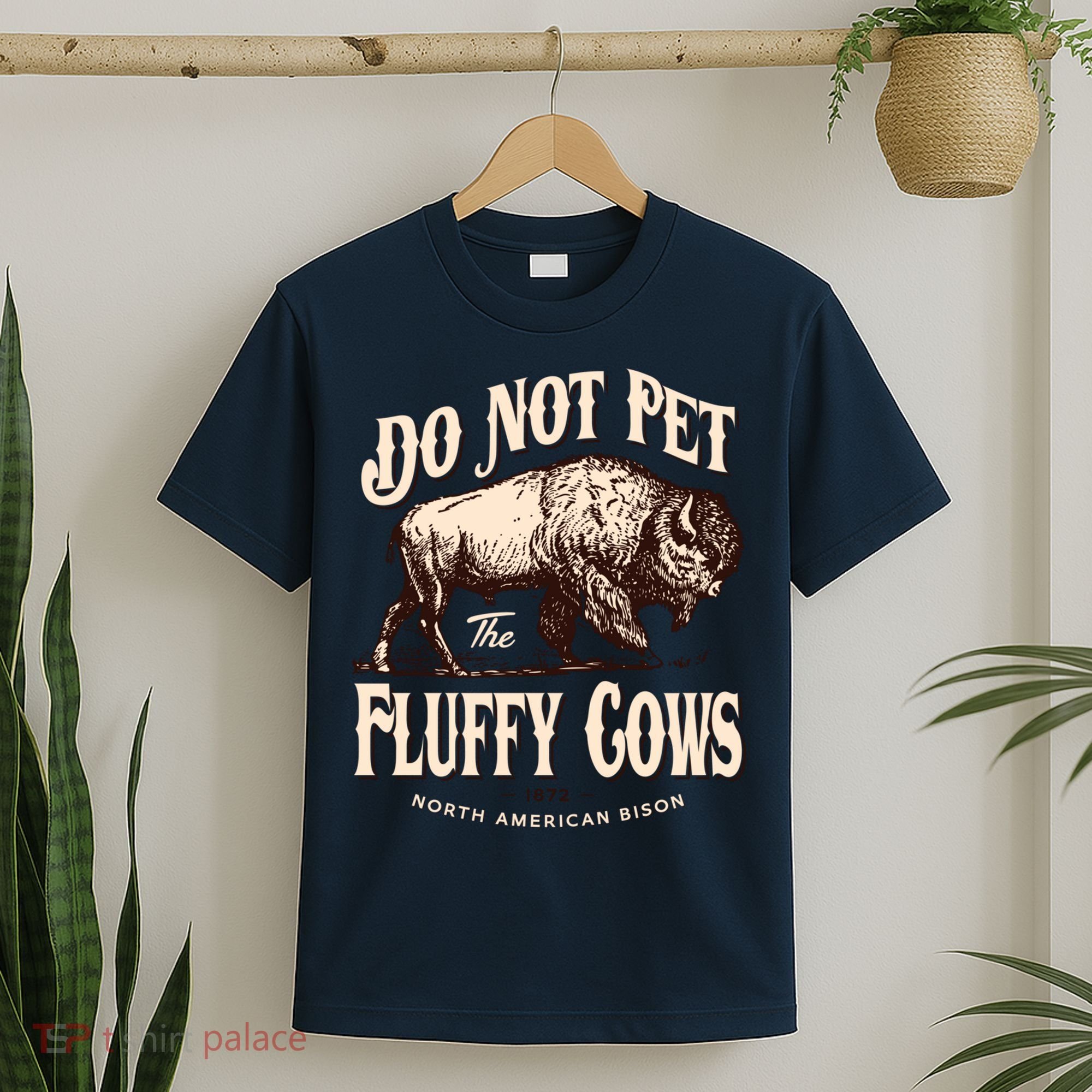 Funny Vintage Do Not Pet The Fluffy Cows American Bison T-Shirt
