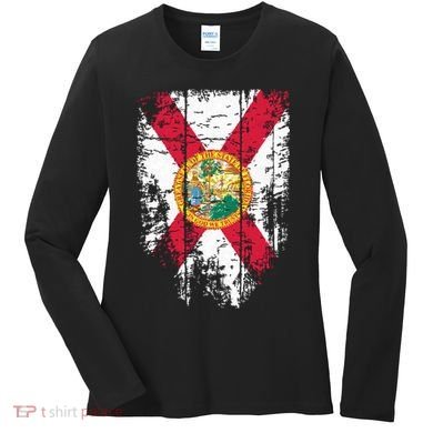 Florida Vintage Distressed Florida Flag Women's Long Sleeve Shirt