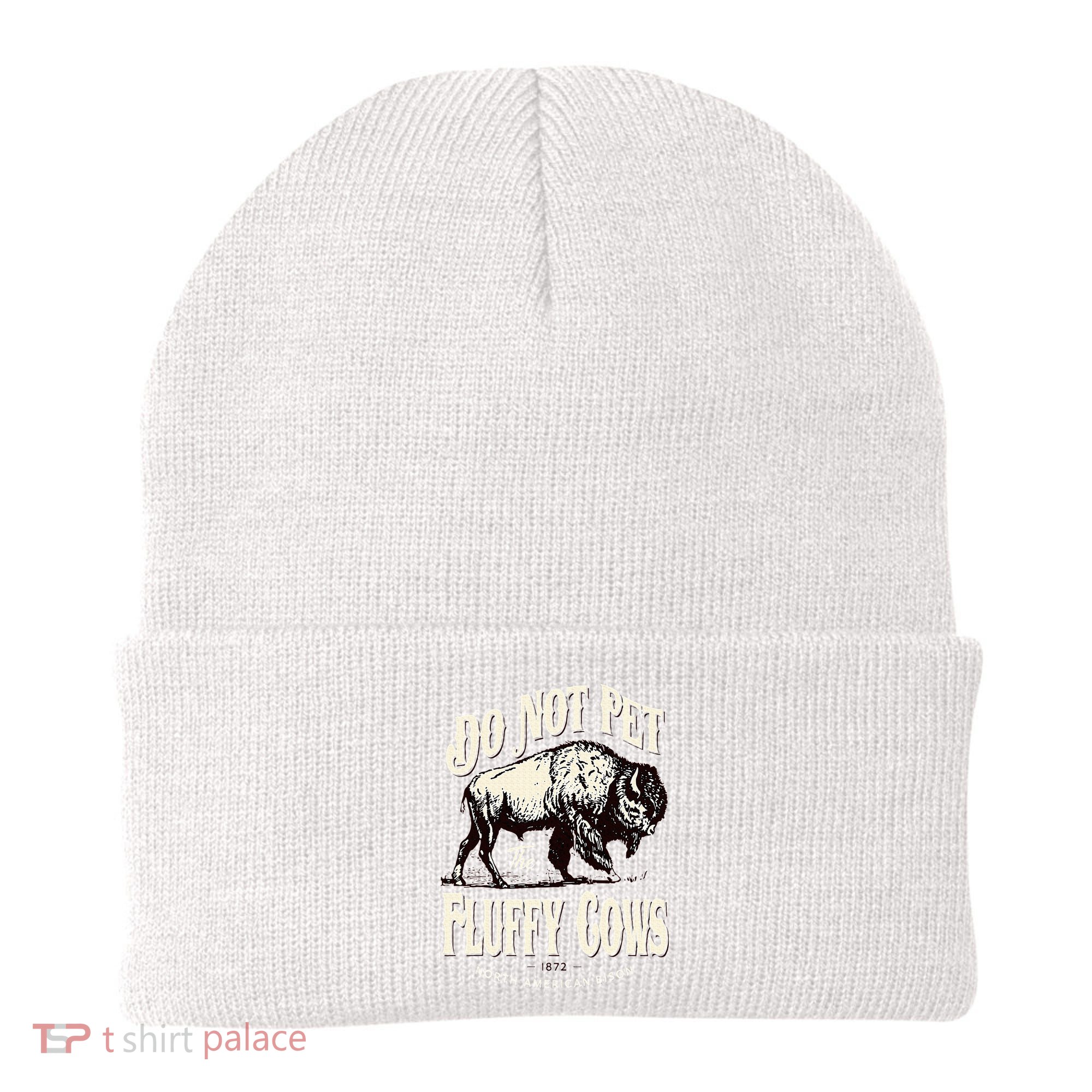 Funny Vintage Do Not Pet the Fluffy Cows American Bison Beanie