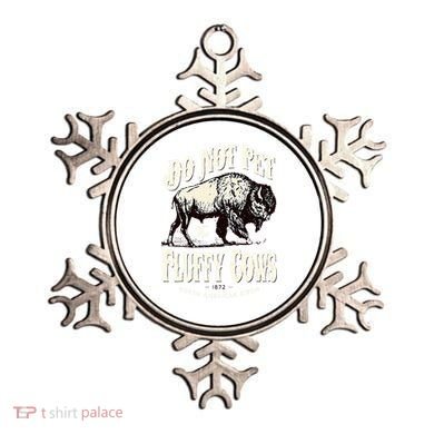 Funny Vintage Do Not Pet the Fluffy Cows American Bison Ornament