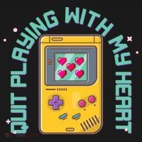 Funny Valentines Day Quit Playing With My Heart Retro Video Game Fan Long Sleeve Shirt thumb 2