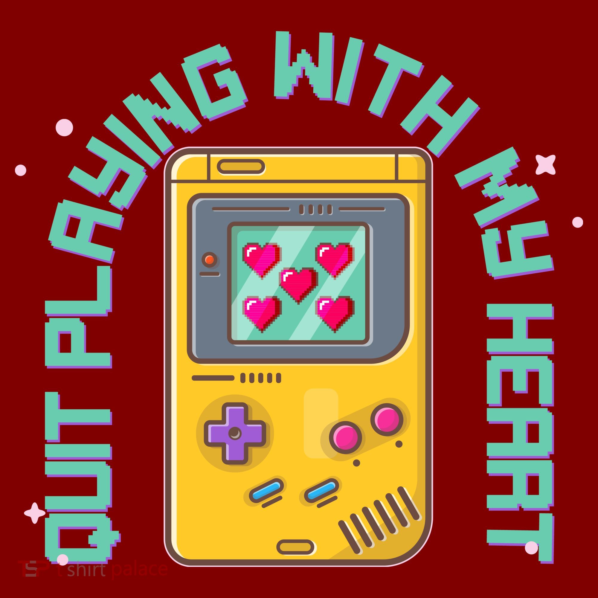 Funny Valentines Day Quit Playing With My Heart Retro Video Game Fan Mousepad