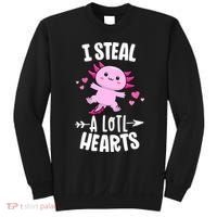 Funny Valentines Day Kawaii Axolotl Lover Anime Steal Hearts Sweatshirt thumb 0