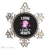 Funny Valentines Day Kawaii Axolotl Lover Anime Steal Hearts Ornament thumb 0