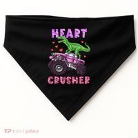 Funny Valentines Day Graphic Gift Heart Dinosaur Crusher Meaningful Gift USA-Made Doggie Bandana thumb 0