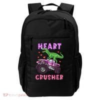 Funny Valentines Day Graphic Gift Heart Dinosaur Crusher Meaningful Gift Backpack thumb 0
