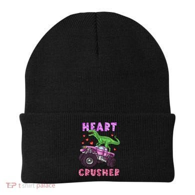 Funny Valentines Day Graphic Gift Heart Dinosaur Crusher Meaningful Gift Beanie