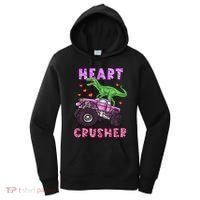 Funny Valentines Day Graphic Gift Heart Dinosaur Crusher Meaningful Gift Women's Hoodie thumb 0