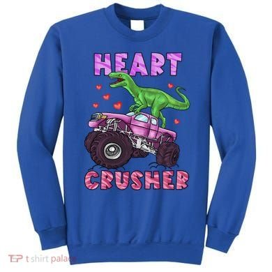 Funny Valentines Day Graphic Gift Heart Dinosaur Crusher Meaningful Gift Sweatshirt