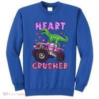 Funny Valentines Day Graphic Gift Heart Dinosaur Crusher Meaningful Gift Sweatshirt thumb 0
