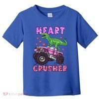 Funny Valentines Day Graphic Gift Heart Dinosaur Crusher Meaningful Gift Toddler T-Shirt thumb 0