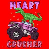 Funny Valentines Day Graphic Gift Heart Dinosaur Crusher Meaningful Gift Santa Hat thumb 1