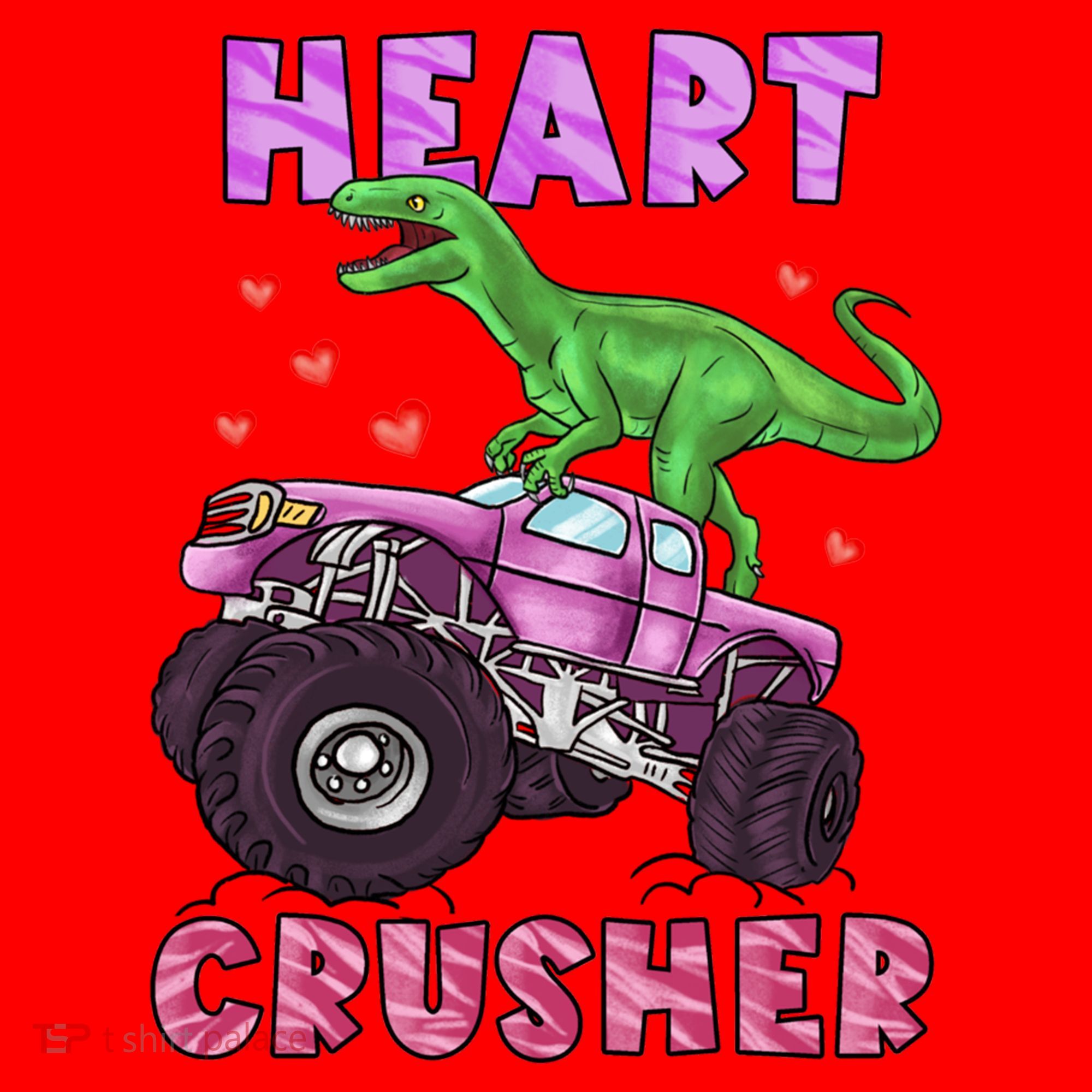 Funny Valentines Day Graphic Gift Heart Dinosaur Crusher Meaningful Gift Santa Hat