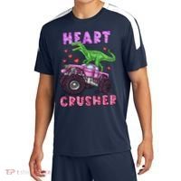 Funny Valentines Day Graphic Gift Heart Dinosaur Crusher Meaningful Gift Sport-Tek Competitor United Soccer Jersey thumb 0