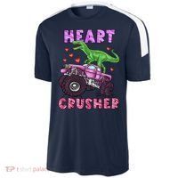 Funny Valentines Day Graphic Gift Heart Dinosaur Crusher Meaningful Gift Sport-Tek Competitor United Soccer Jersey thumb 2