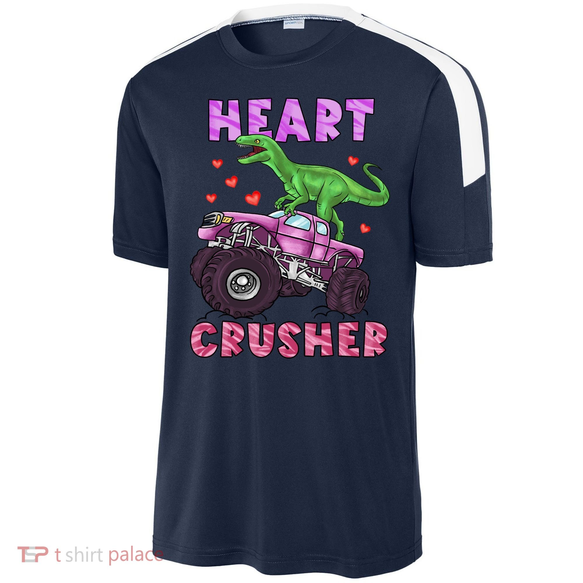 Funny Valentines Day Graphic Gift Heart Dinosaur Crusher Meaningful Gift Sport-Tek Competitor United Soccer Jersey