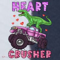 Funny Valentines Day Graphic Gift Heart Dinosaur Crusher Meaningful Gift Sport-Tek Competitor United Soccer Jersey thumb 4