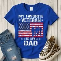 Father Veterans Day My Favorite Veteran Is My Dad Funny Gift Women's T-Shirt thumb 3