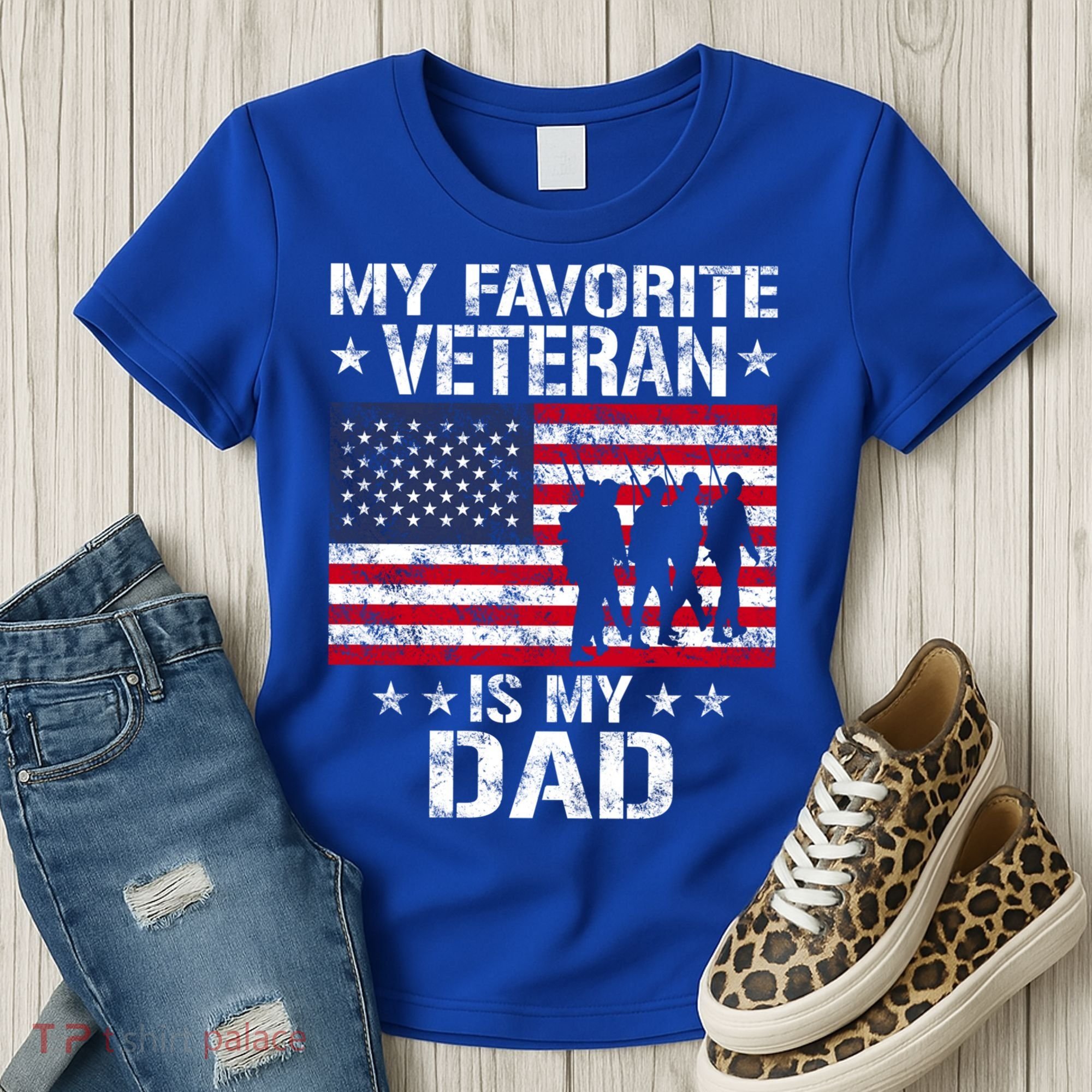 Father Veterans Day My Favorite Veteran Is My Dad Funny Gift Women's T-Shirt