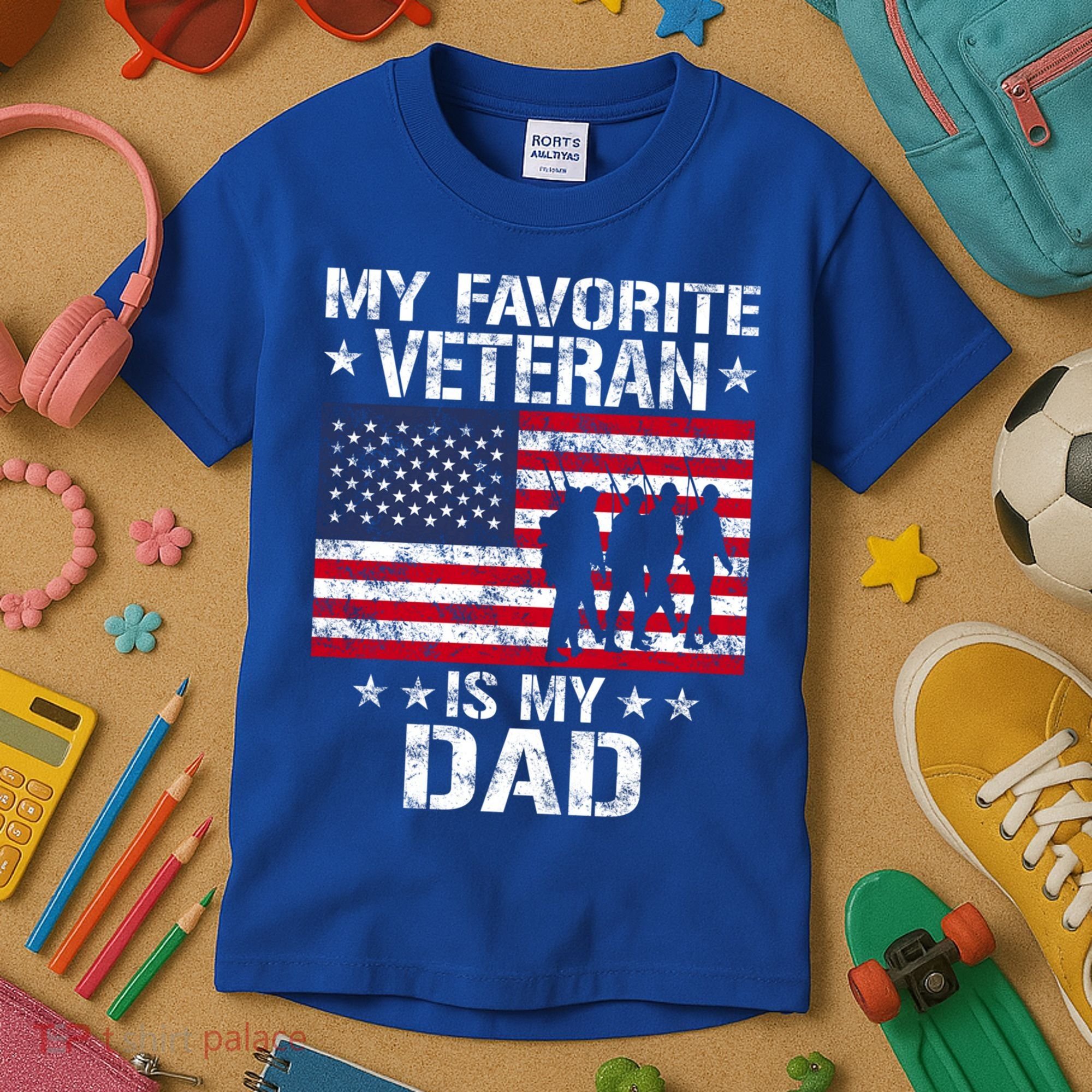 Father Veterans Day My Favorite Veteran Is My Dad Funny Gift Kids T-Shirt