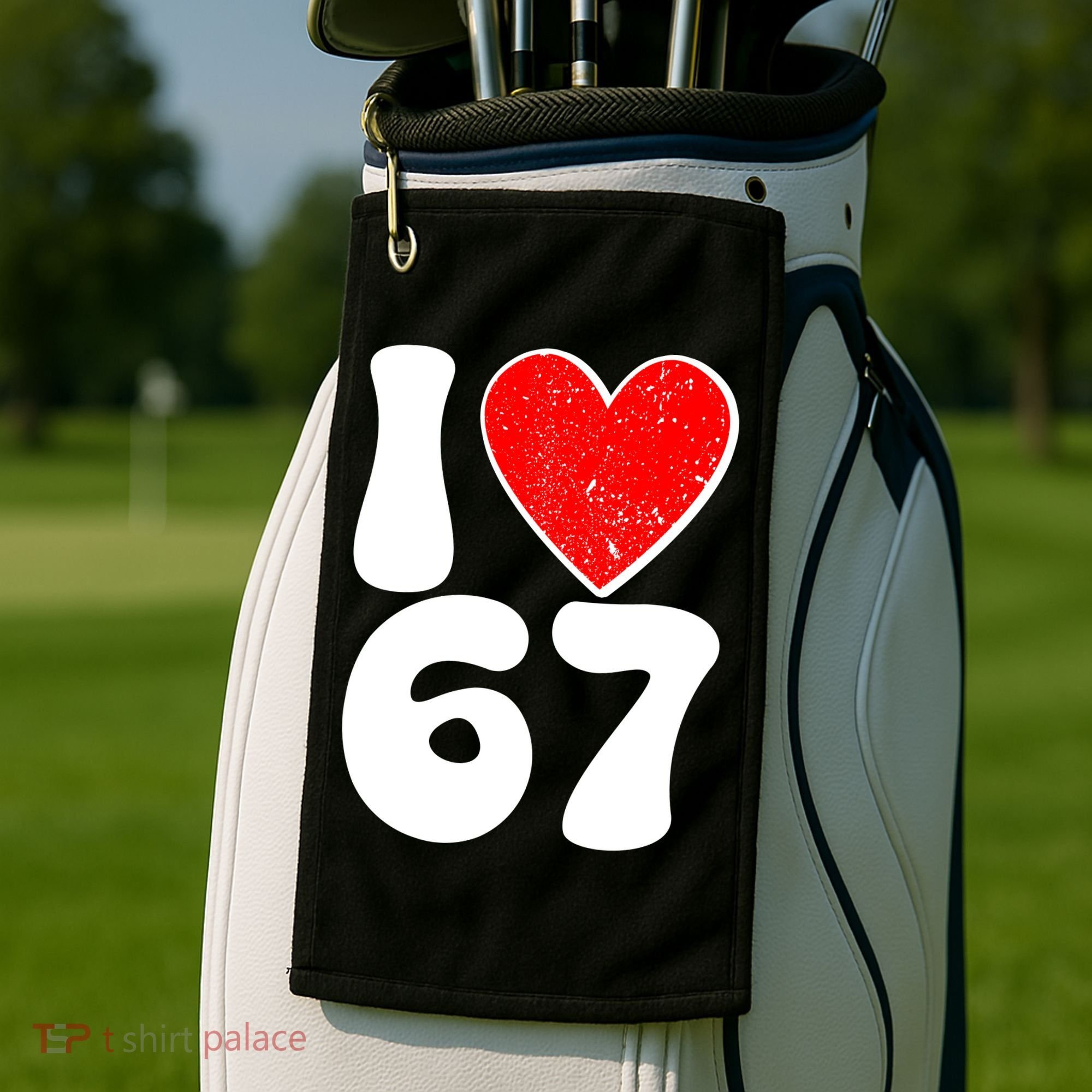 Funny Valentines Day I Heart Love 67 Golf Towel