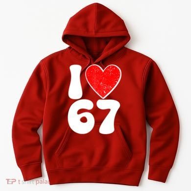 Funny Valentines Day I Heart Love 67 Hoodie