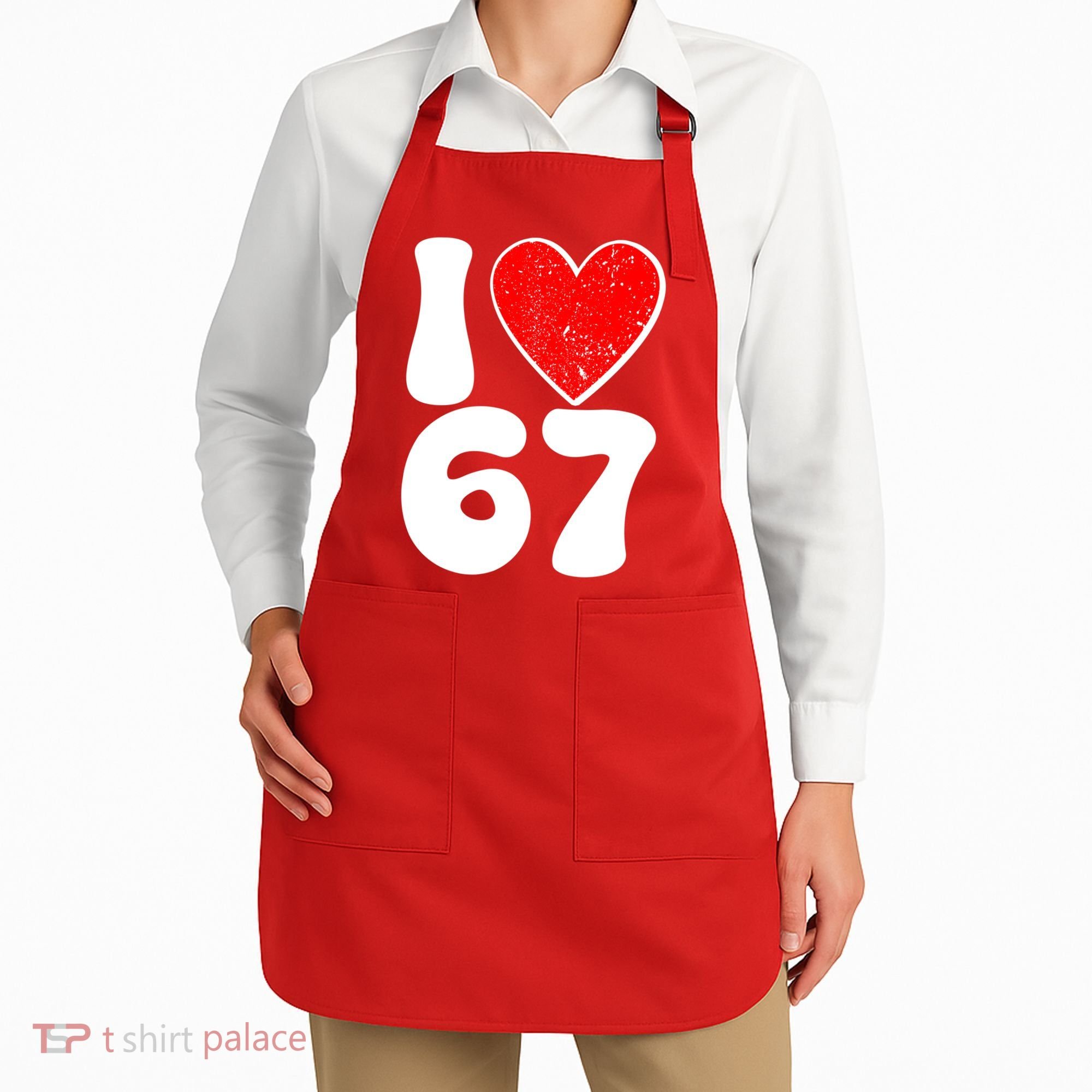 Funny Valentines Day I Heart Love 67 Apron