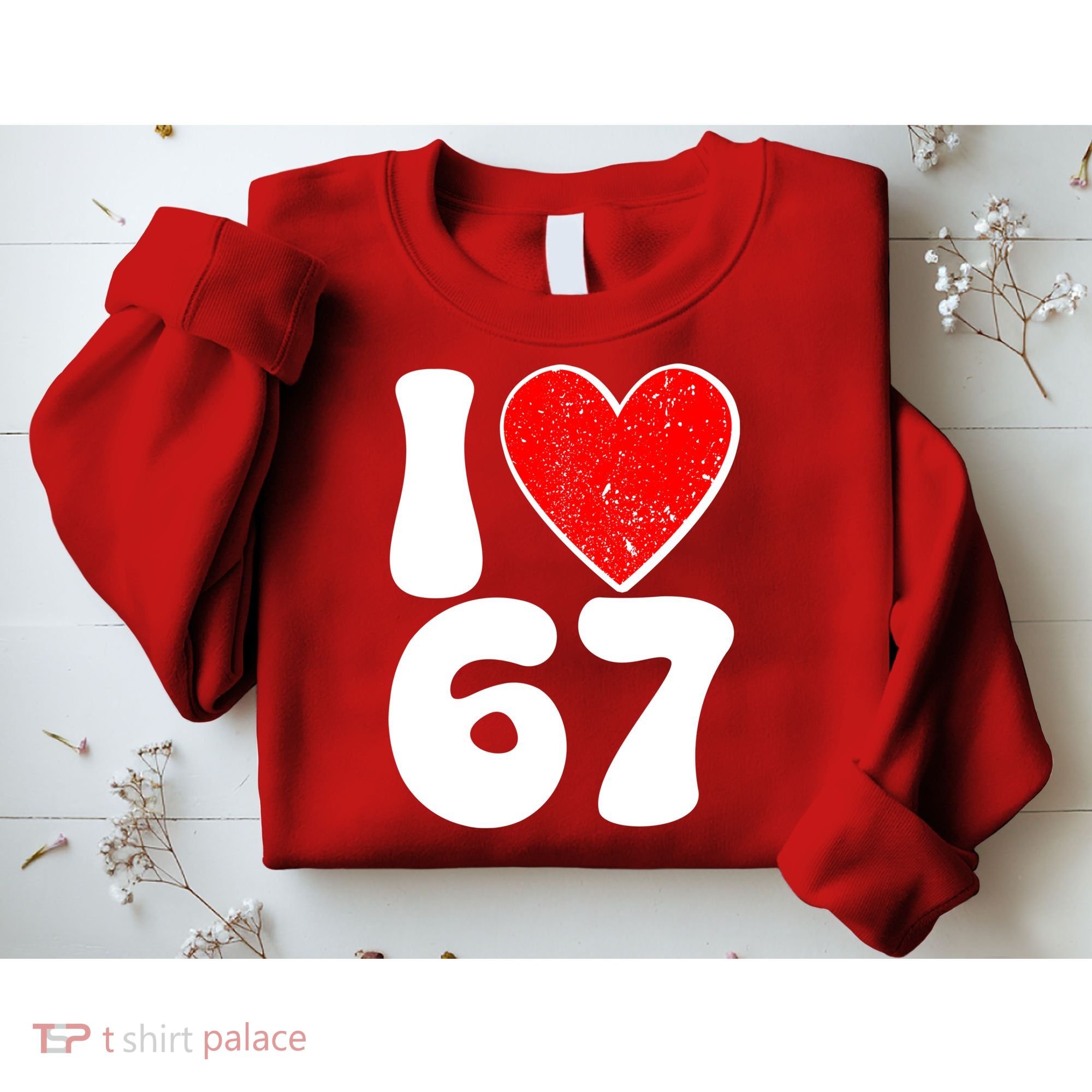 Funny Valentines Day I Heart Love 67 Sweatshirt