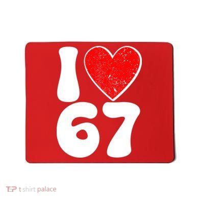 Funny Valentines Day I Heart Love 67 Mousepad