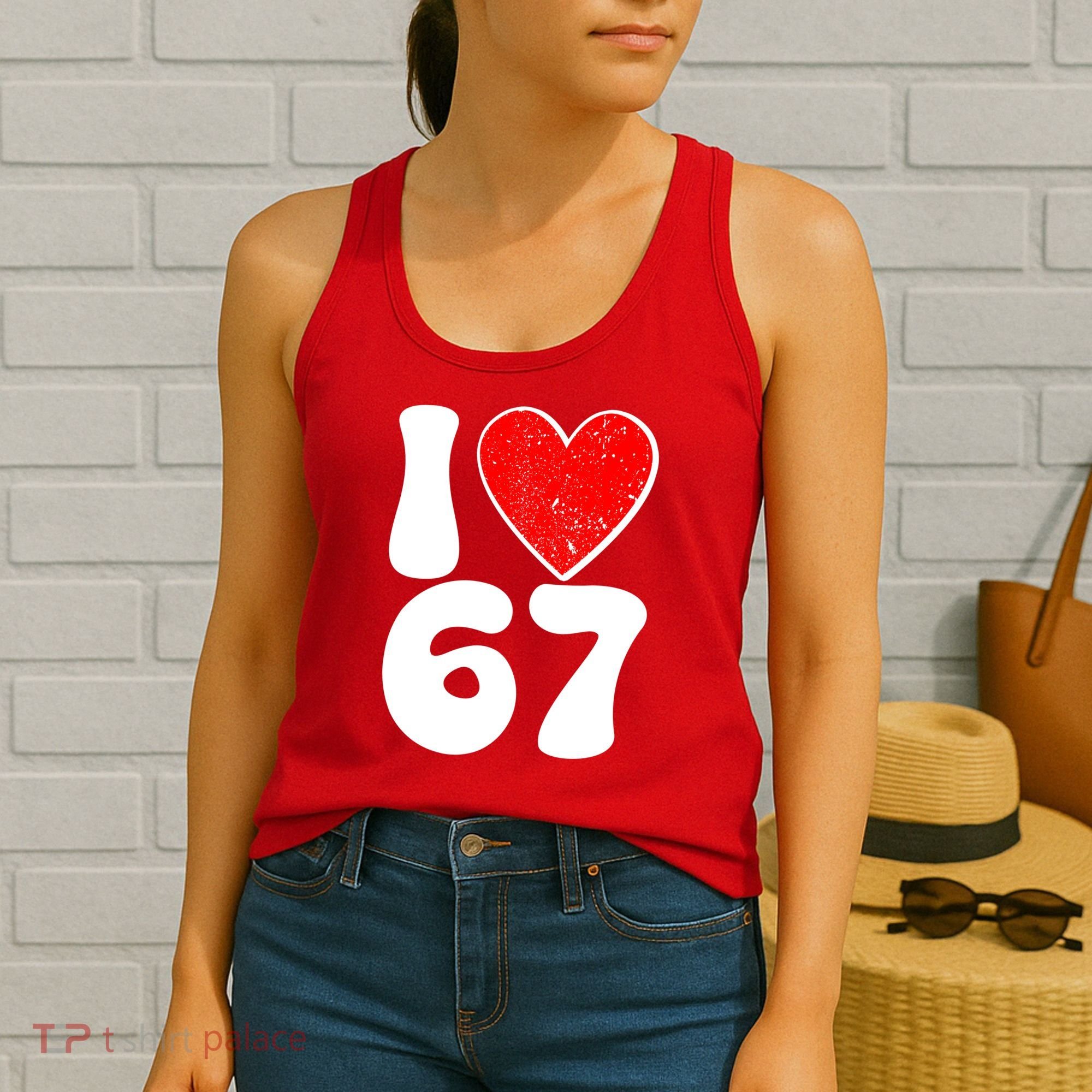 Funny Valentines Day I Heart Love 67 Women's Tank Top
