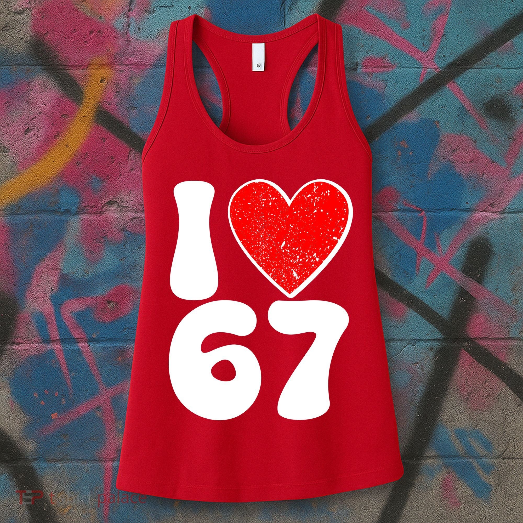 Funny Valentines Day I Heart Love 67 Women's Tank Top