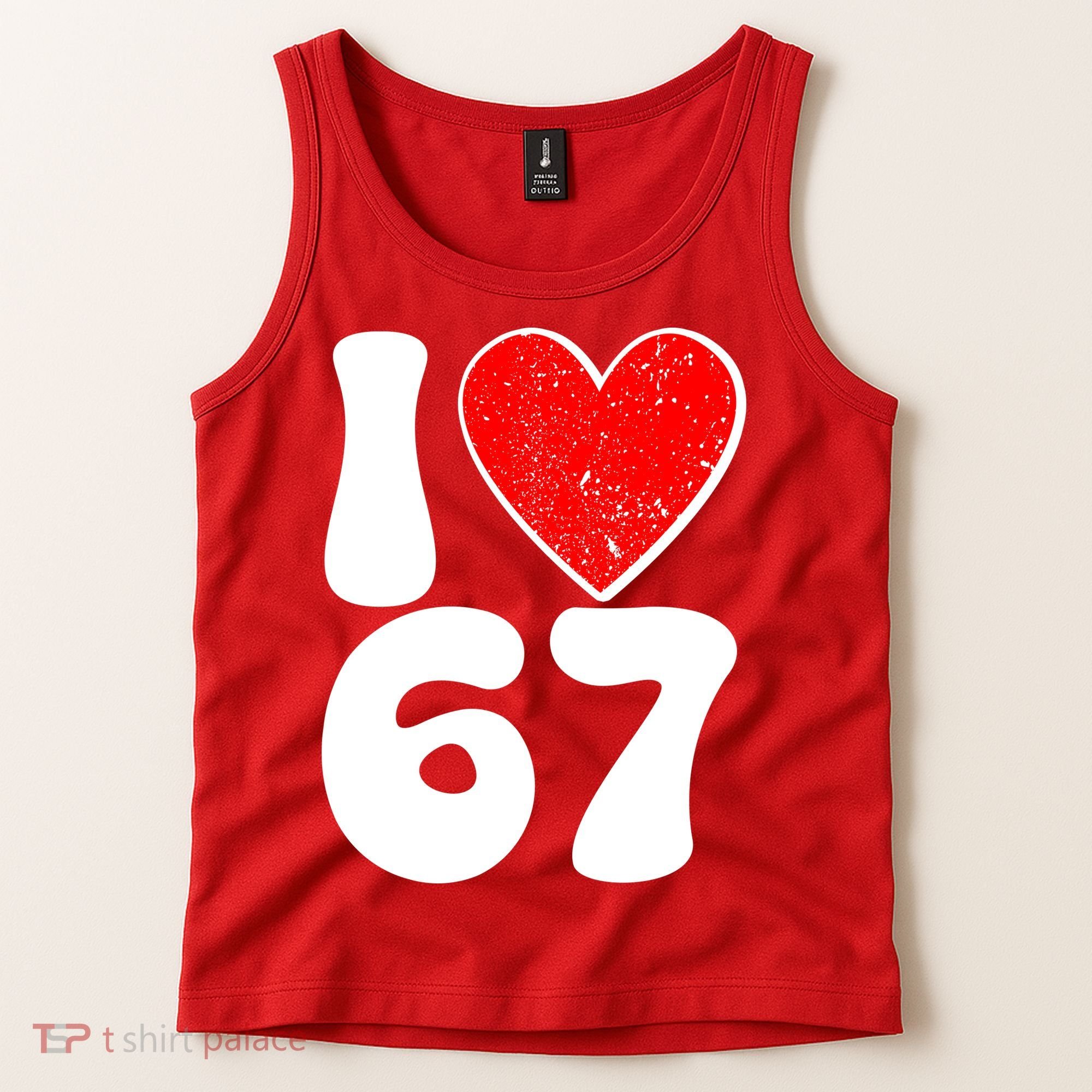 Funny Valentines Day I Heart Love 67 Tank Top