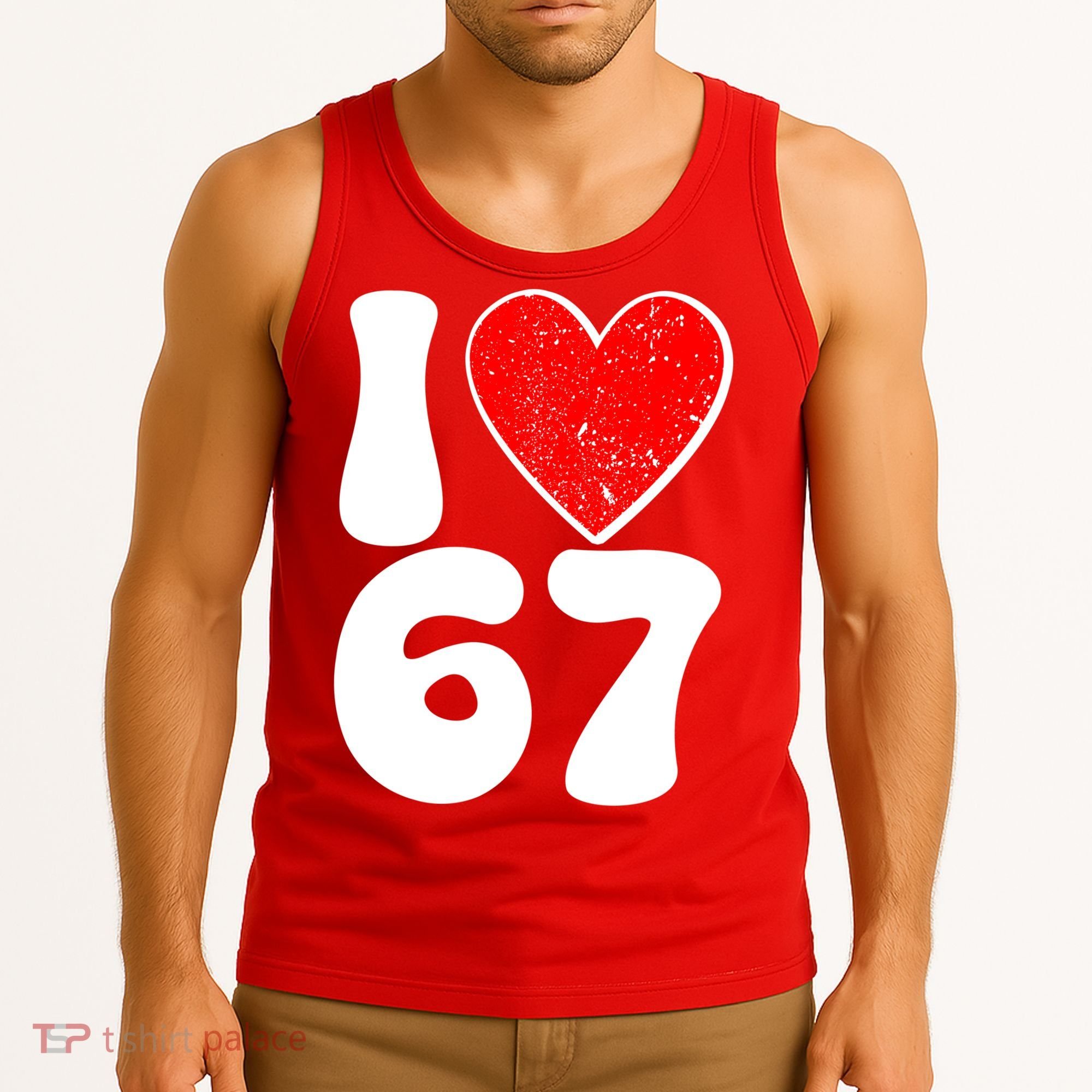 Funny Valentines Day I Heart Love 67 Tank Top