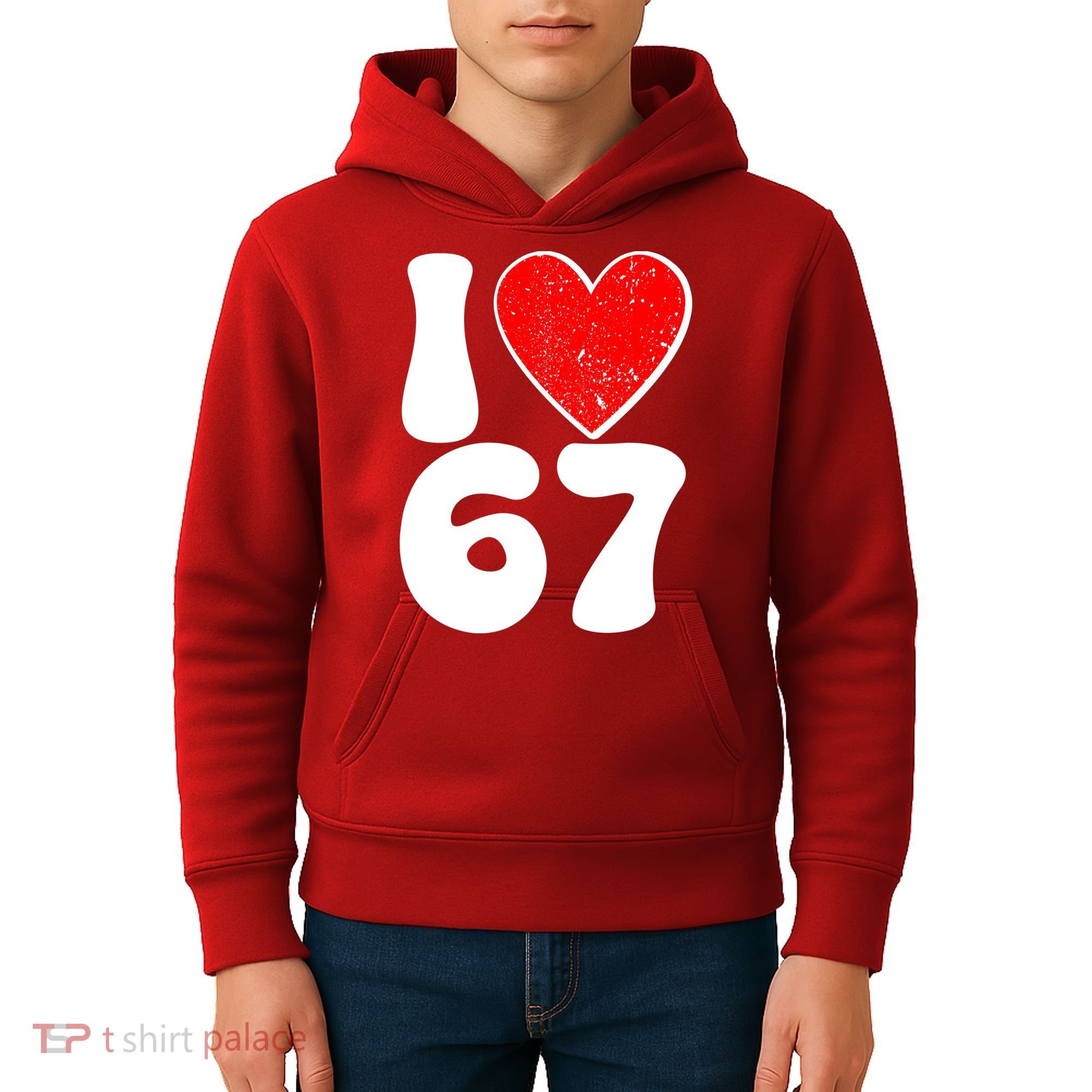 Funny Valentines Day I Heart Love 67 Kids Hoodie