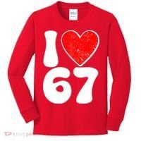 Funny Valentines Day I Heart Love 67 Kids Long Sleeve Shirt thumb 0