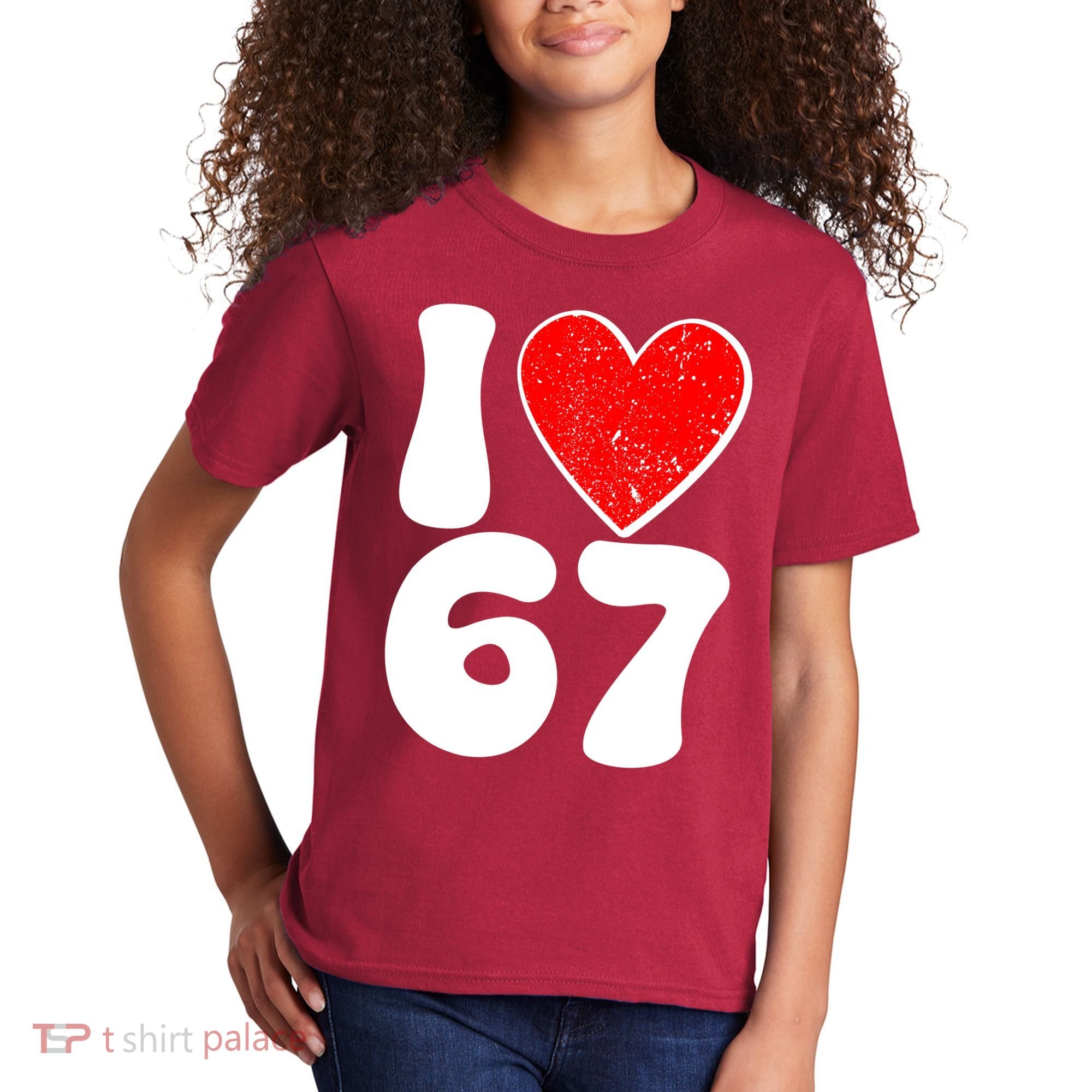 Funny Valentines Day I Heart Love 67 Kids T-Shirt