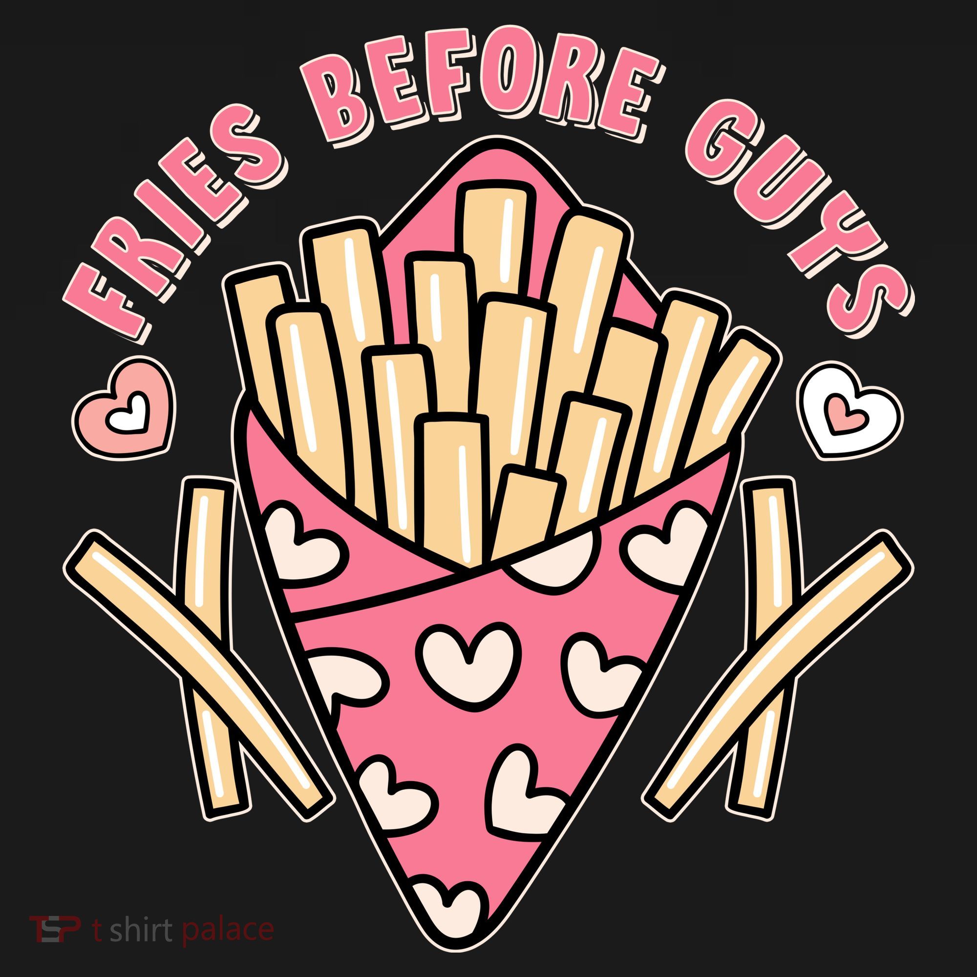 Funny Valentines Day Fries Before Guys French Fries Lover Women's Hoodie