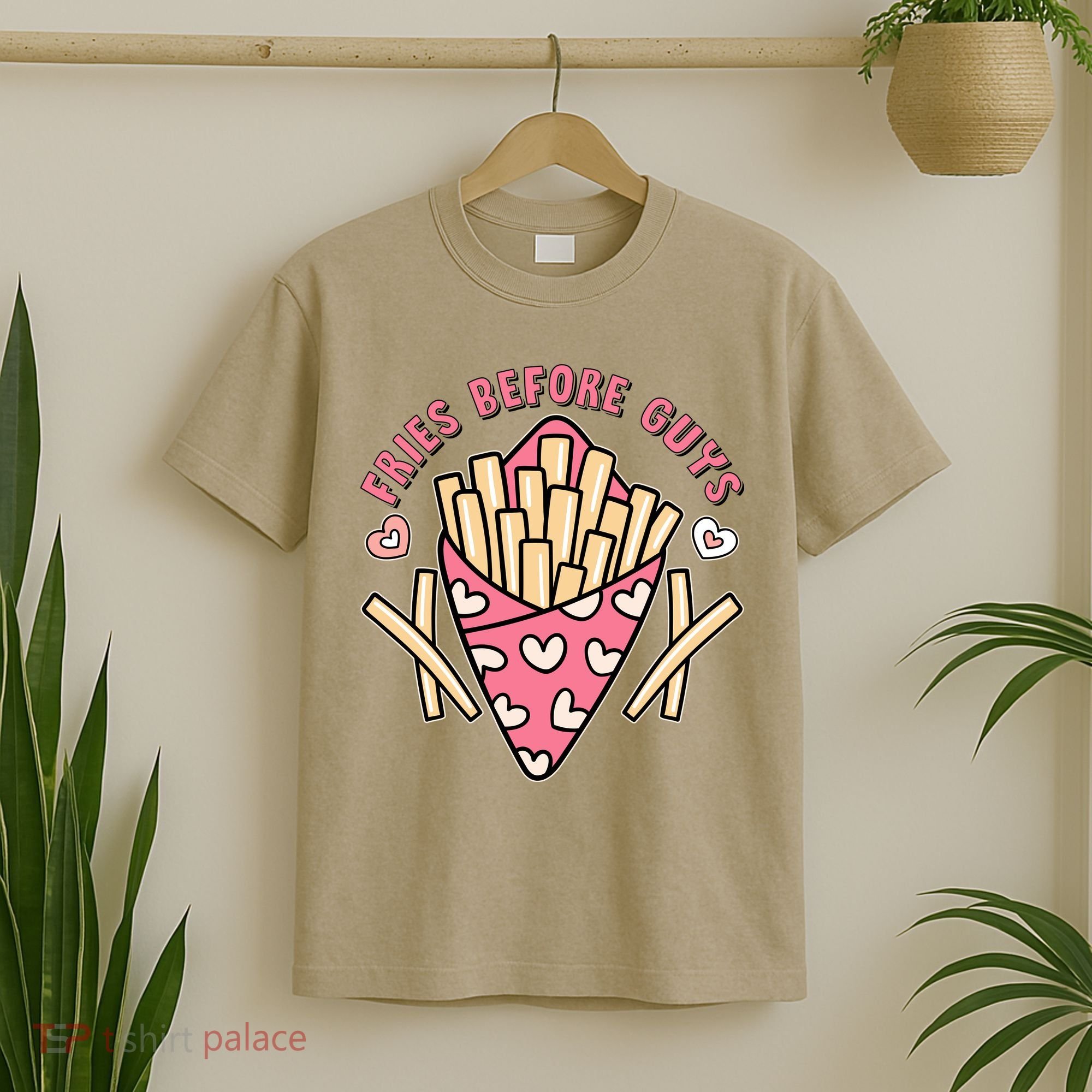 Funny Valentines Day Fries Before Guys French Fries Lover T-Shirt