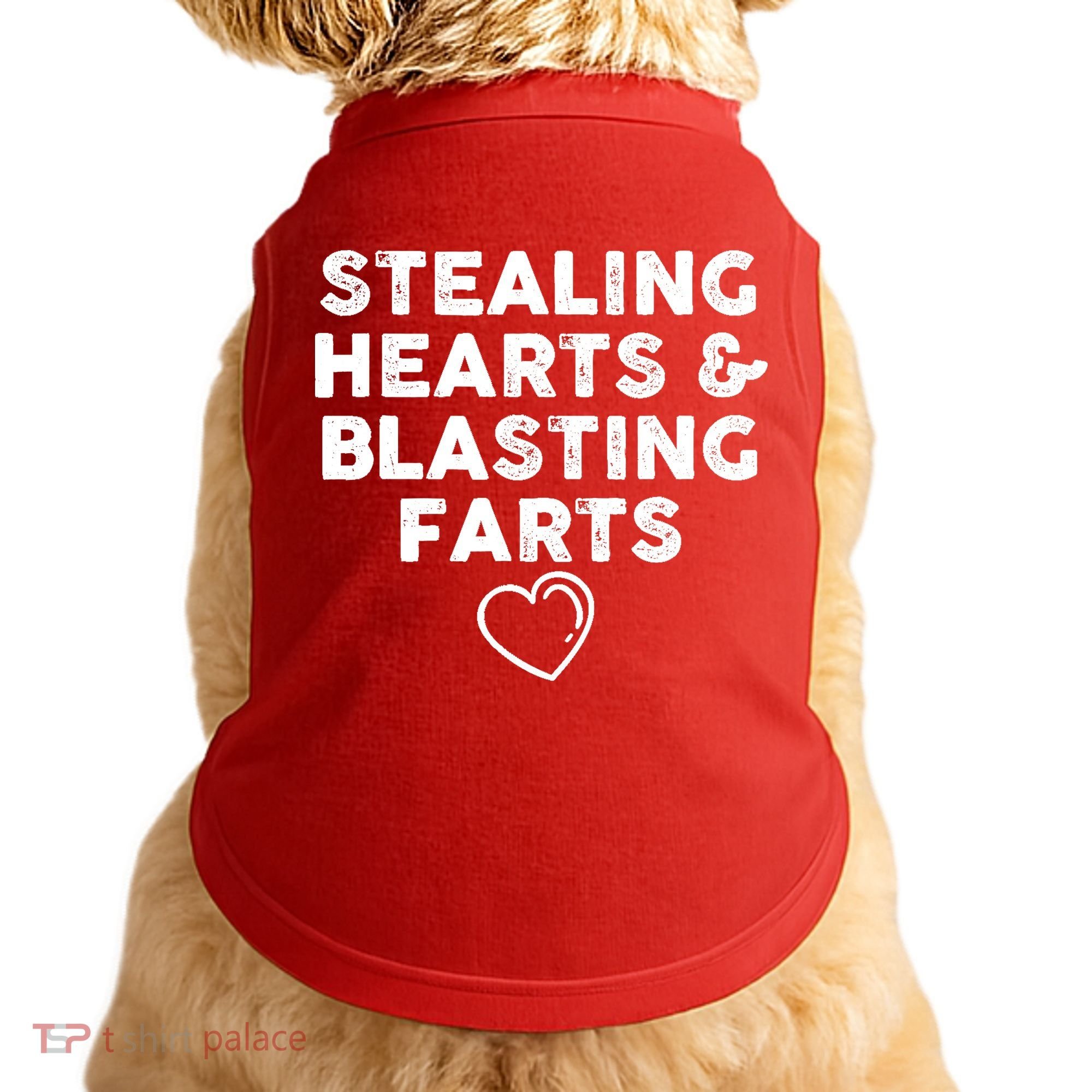 Funny ValentineS Day Stealing Hearts And Blasting Farts Doggie Tank
