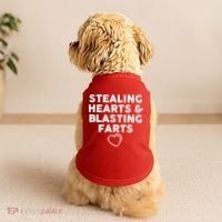 Funny ValentineS Day Stealing Hearts And Blasting Farts Doggie Tank thumb 2