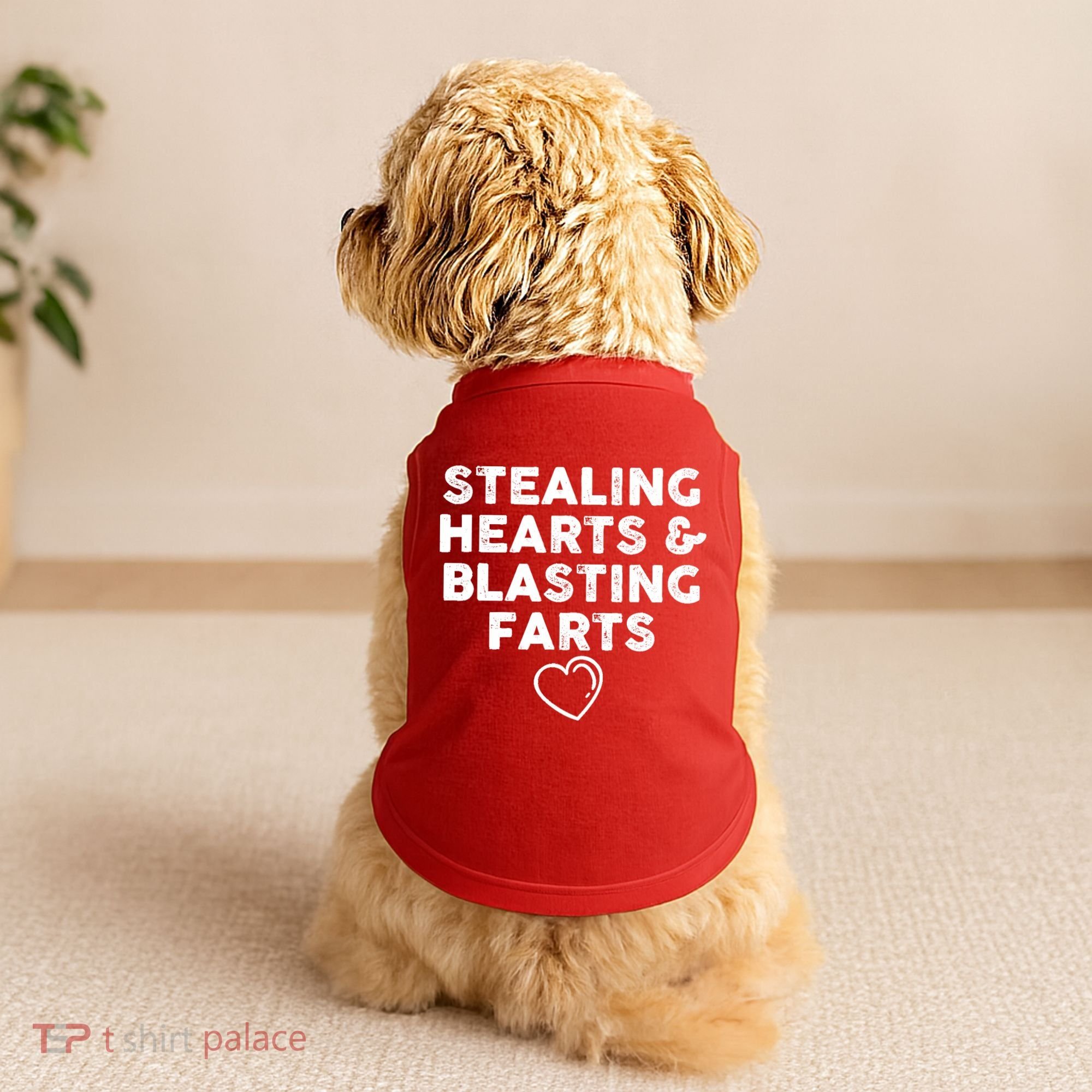 Funny ValentineS Day Stealing Hearts And Blasting Farts Doggie Tank