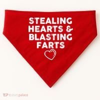 Funny ValentineS Day Stealing Hearts And Blasting Farts USA-Made Doggie Bandana thumb 0
