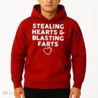 Funny ValentineS Day Stealing Hearts And Blasting Farts Hoodie thumb 2