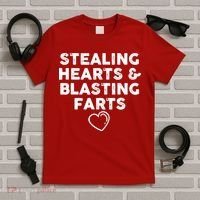 Funny ValentineS Day Stealing Hearts And Blasting Farts T-Shirt thumb 5