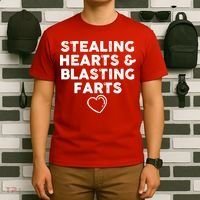 Funny ValentineS Day Stealing Hearts And Blasting Farts T-Shirt thumb 6