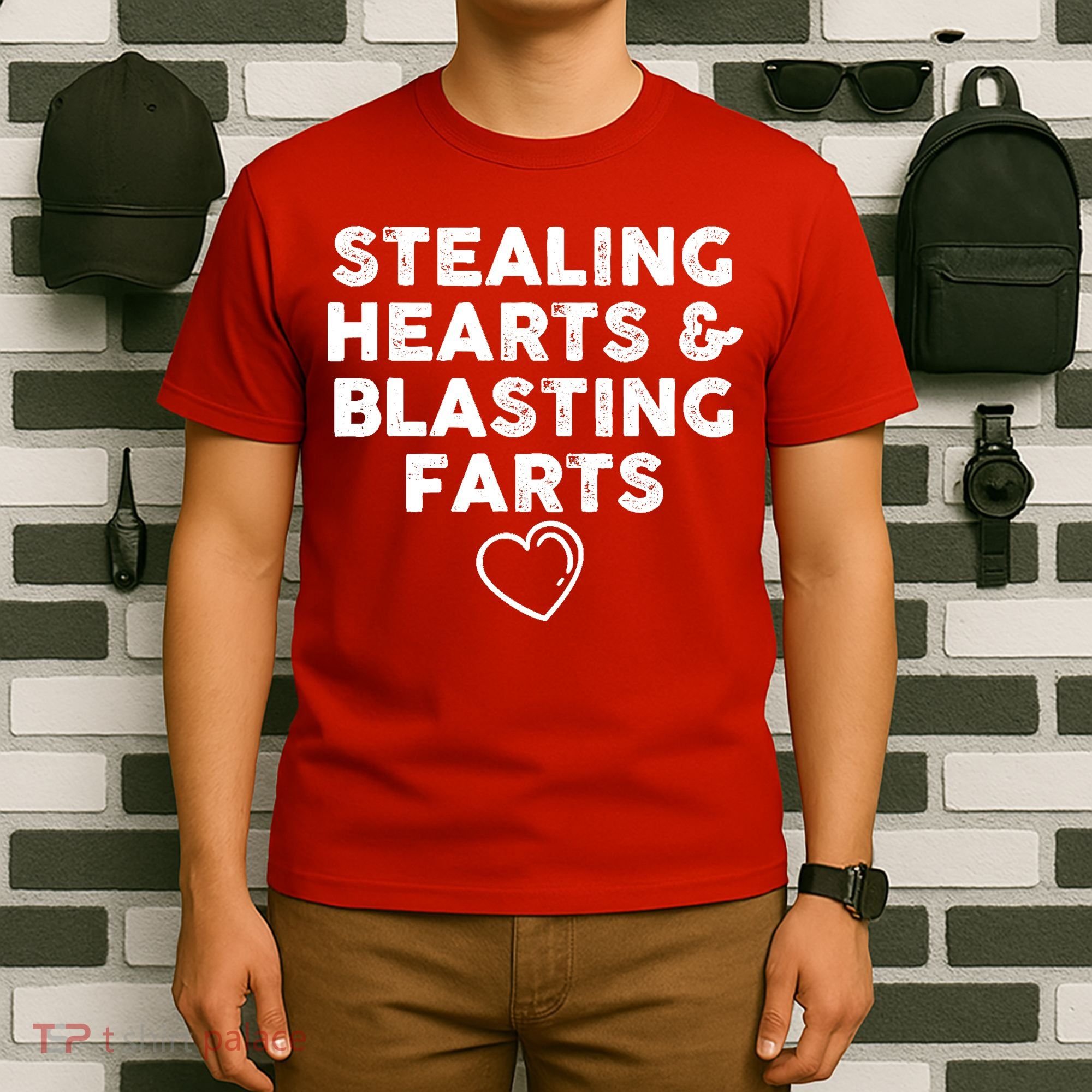 Funny ValentineS Day Stealing Hearts And Blasting Farts T-Shirt