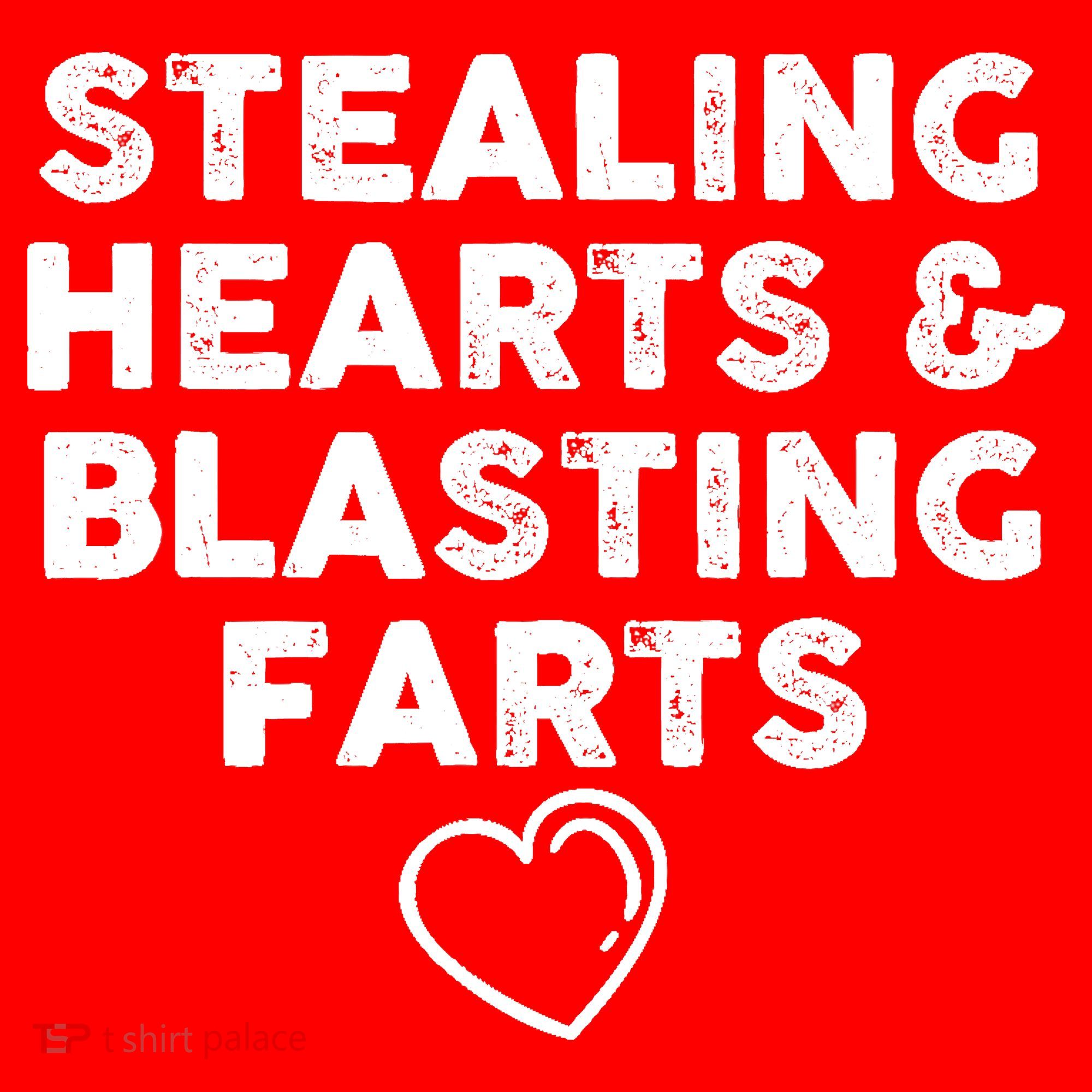 Funny ValentineS Day Stealing Hearts And Blasting Farts Coaster