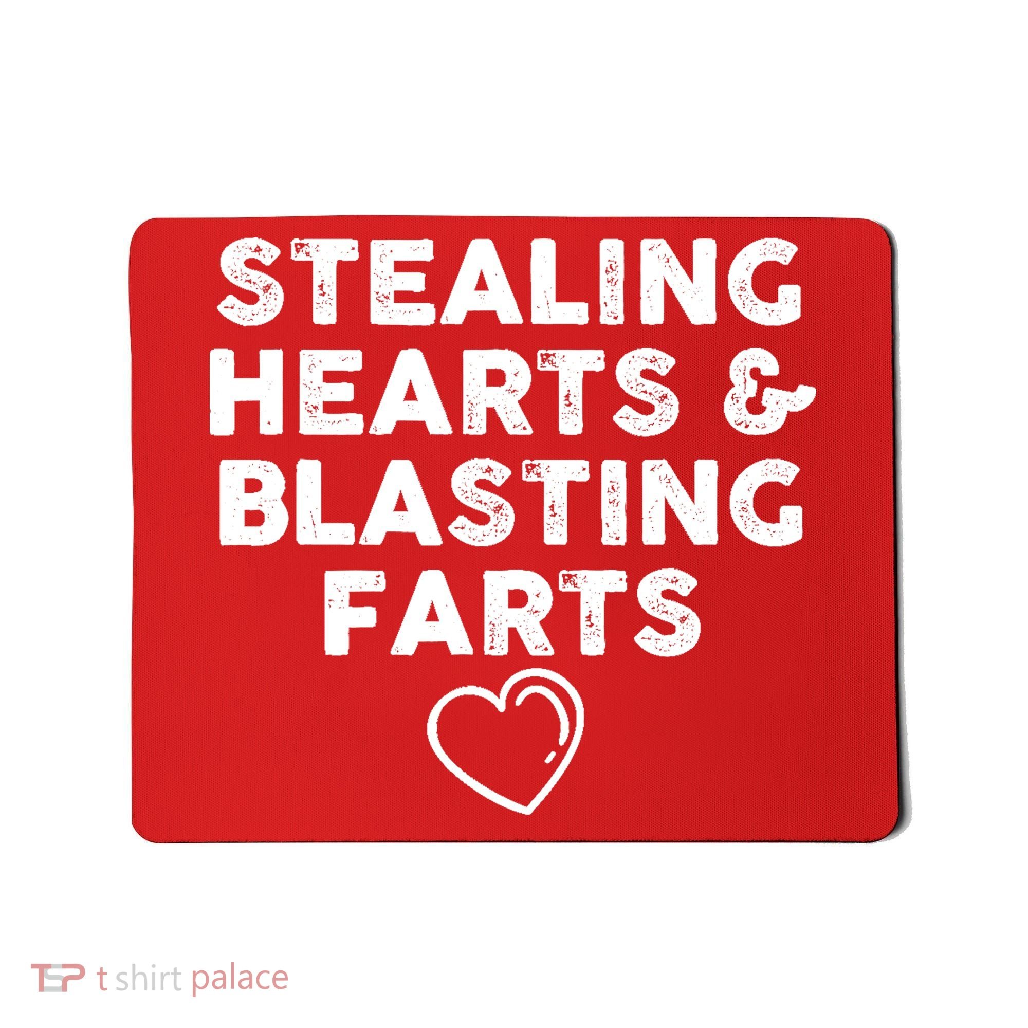 Funny ValentineS Day Stealing Hearts And Blasting Farts Mousepad