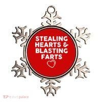 Funny ValentineS Day Stealing Hearts And Blasting Farts Ornament thumb 0