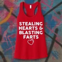 Funny ValentineS Day Stealing Hearts And Blasting Farts Women's Tank Top thumb 3
